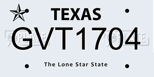 GVT1704 Texas License Plate