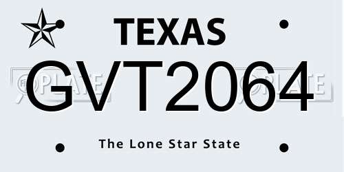 GVT2064 Texas License Plate