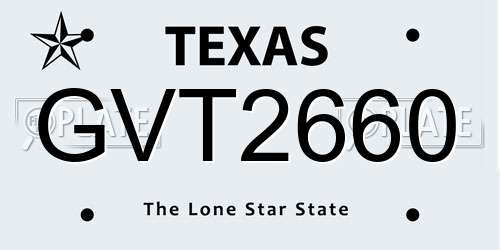 GVT2660 Texas License Plate