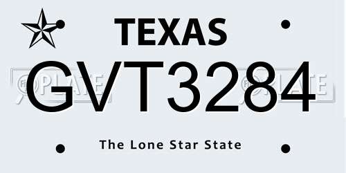 GVT3284 Texas License Plate