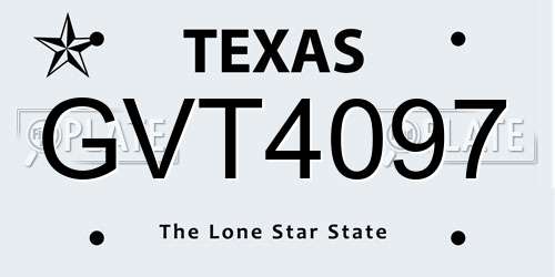 GVT4097 Texas License Plate