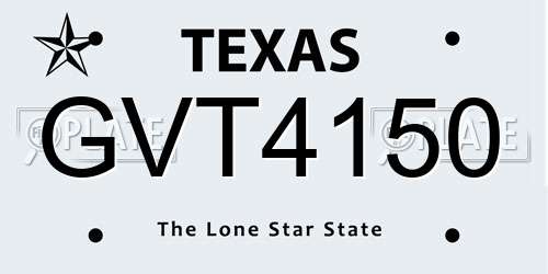 GVT4150 Texas License Plate