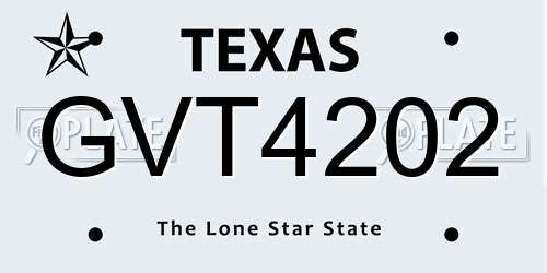 GVT4202 Texas License Plate