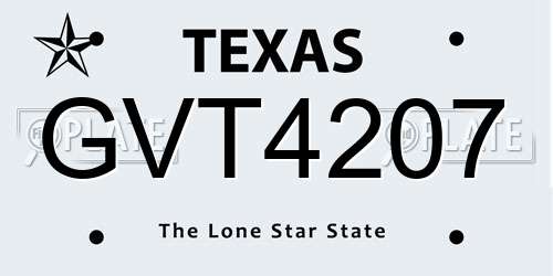 GVT4207 Texas License Plate