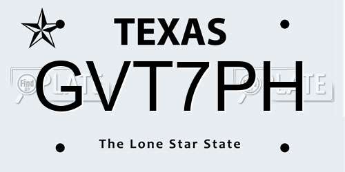 GVT7PH Texas License Plate