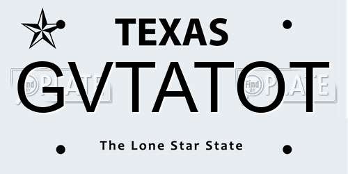 GVTATOT Texas License Plate