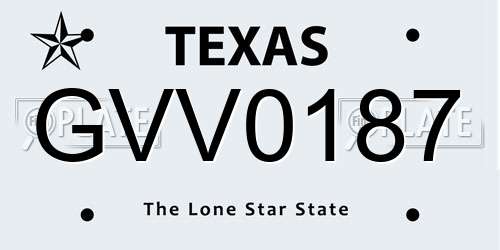 GVV0187 Texas License Plate