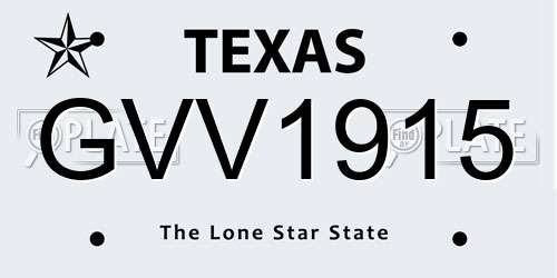 GVV1915 Texas License Plate