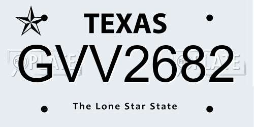 GVV2682 Texas License Plate
