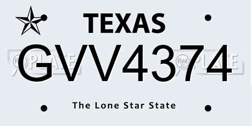 GVV4374 Texas License Plate