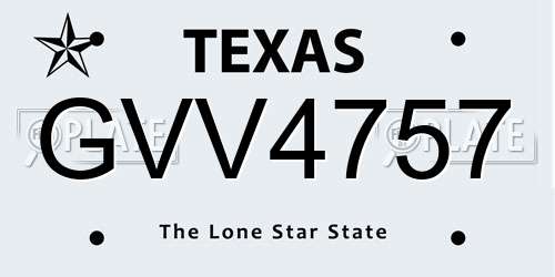 GVV4757 Texas License Plate