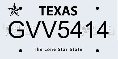 GVV5414 Texas License Plate