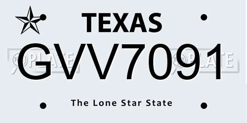 GVV7091 Texas License Plate