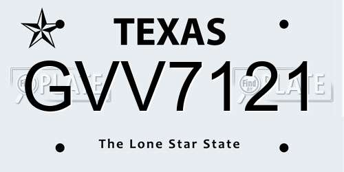 GVV7121 Texas License Plate