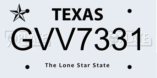 GVV7331 Texas License Plate