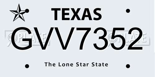 GVV7352 Texas License Plate
