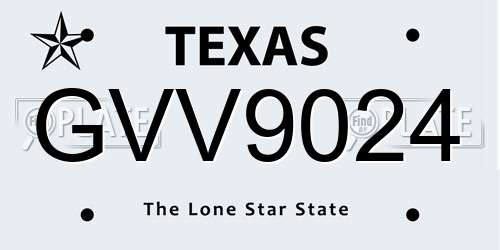 GVV9024 Texas License Plate