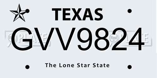 GVV9824 Texas License Plate