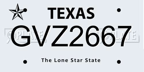 GVZ2667 Texas License Plate