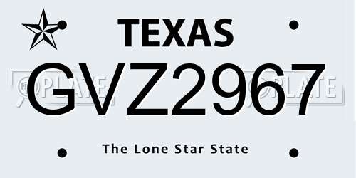 GVZ2967 Texas License Plate