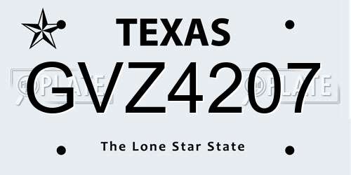 GVZ4207 Texas License Plate