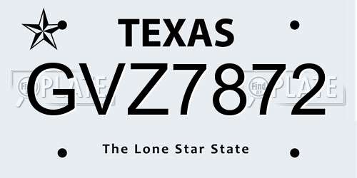 GVZ7872 Texas License Plate