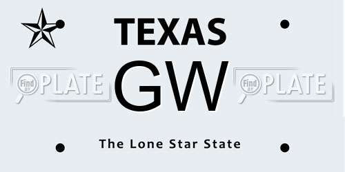 GW Texas License Plate