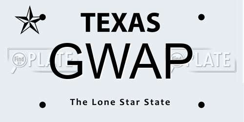 GWAP Texas License Plate