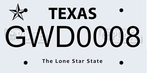GWD0008 Texas License Plate