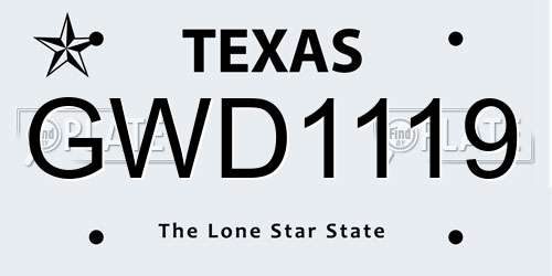 GWD1119 Texas License Plate