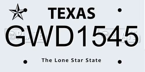 GWD1545 Texas License Plate