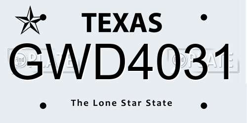 GWD4031 Texas License Plate