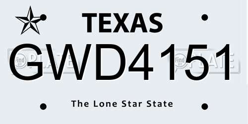 GWD4151 Texas License Plate