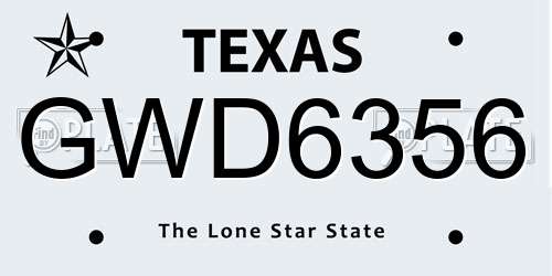 GWD6356 Texas License Plate