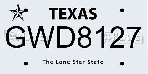 GWD8127 Texas License Plate