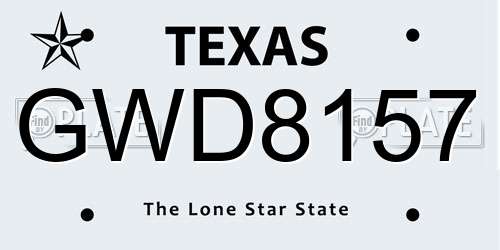 GWD8157 Texas License Plate