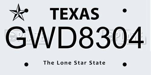 GWD8304 Texas License Plate