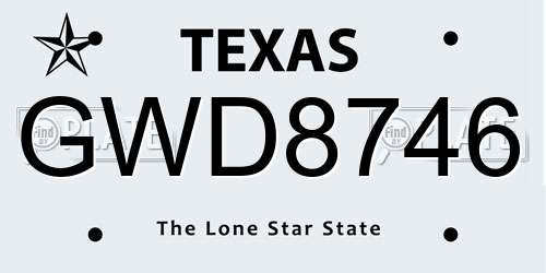 GWD8746 Texas License Plate