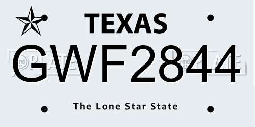 GWF2844 Texas License Plate