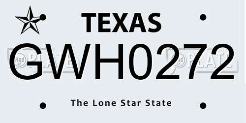 GWH0272 Texas License Plate