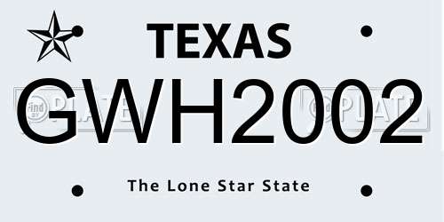 GWH2002 Texas License Plate