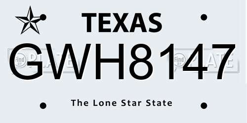 GWH8147 Texas License Plate