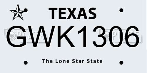 GWK1306 Texas License Plate