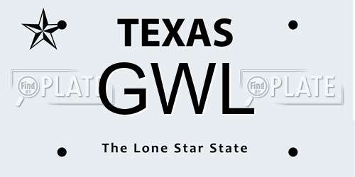GWL Texas License Plate