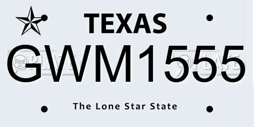 GWM1555 Texas License Plate