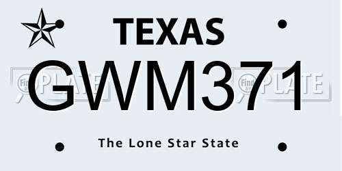 GWM371 Texas License Plate