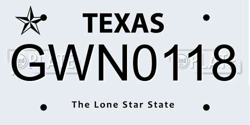 GWN0118 Texas License Plate