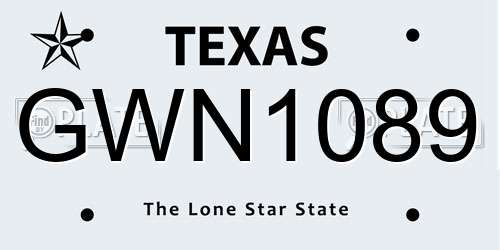 GWN1089 Texas License Plate