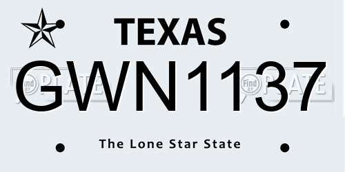 GWN1137 Texas License Plate