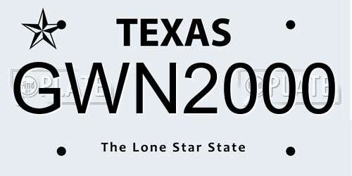 GWN2000 Texas License Plate